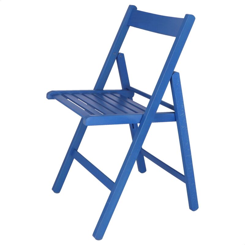 Well home mobiliario & decoración Chaise Pliante, Bleu, 43x47x79 - Bleu