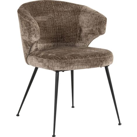 Chaise Xandra Chenille Confort Ignifuge - Gris pierre chenille élégant