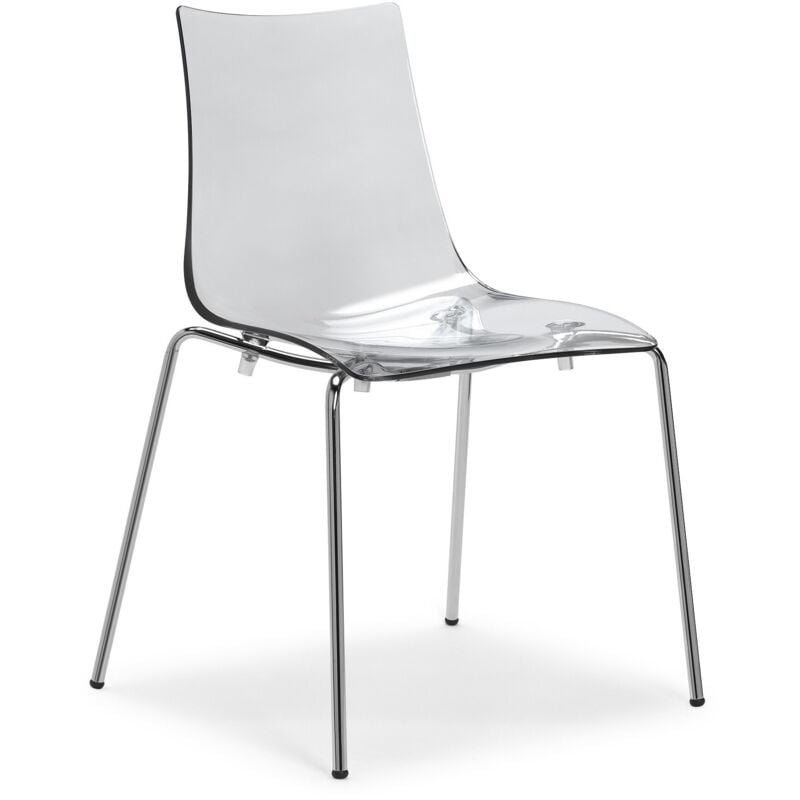 Chaise design, Chaise Zebra antishock 4 pieds métal Transparent en Plastique, Scab design