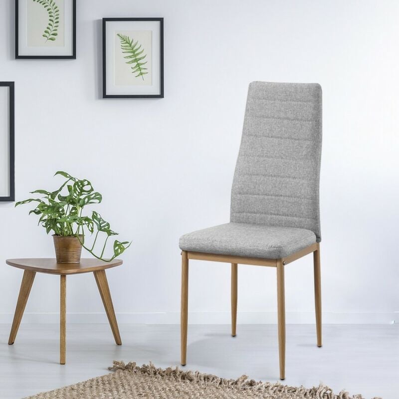 Sofareva - Chaise Zwolle Disponible en 3 couleurs Assise rembourée Pieds en bois Gris clair - gris clair