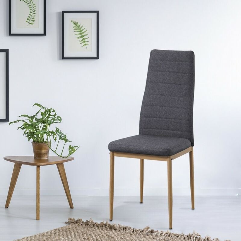 Chaise Zwolle Disponible en 3 couleurs Assise rembourée Pieds en bois Gris anthracite