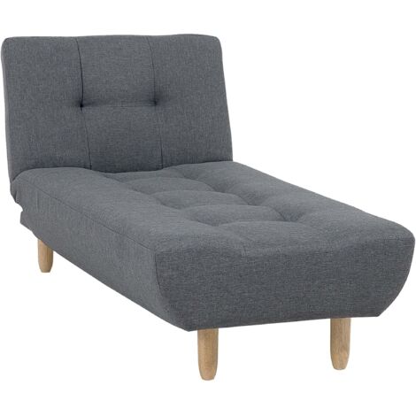 Chaiselongue ALSTEN Stoff Dunkelgrau
