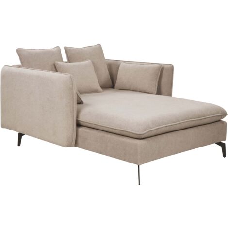 Chaiselongue CHARMES Stoff Taupe