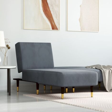 Chaiselongue Dunkelgrau Samt vidaXL