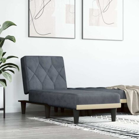 Chaiselongue Dunkelgrau Samt vidaXL