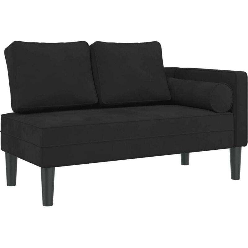 Chaiselongue Mit Kissen Schwarz Samt Vidaxl