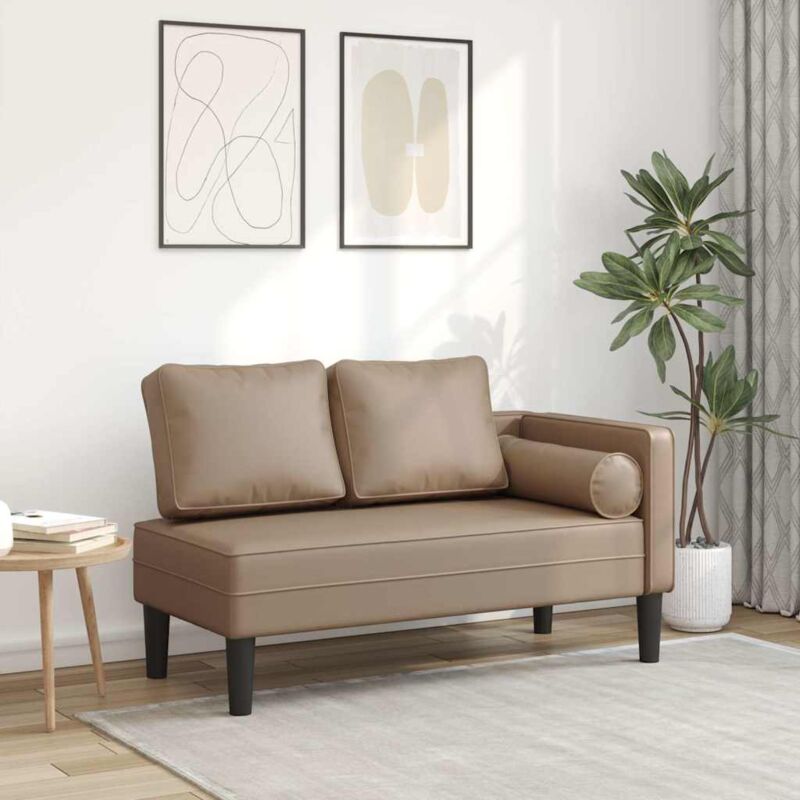 Chaiselongue Mit Kissen Cappuccino Kunstleder - Vidaxl