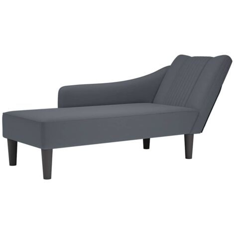 Chaiselongue mit Rechter Armlehne Dunkelgrau Samt vidaXL
