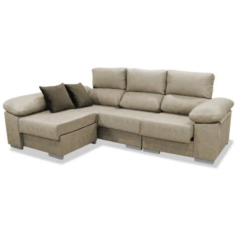 HM-ACTUALLY Chaiselongue reversible New Judith tapizado piedra, 260cm(ancho) 165cm(fondo) 104cm(altura).