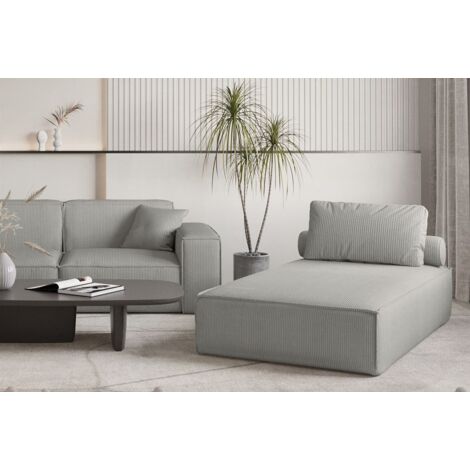 Chaiselongue Sezlong Liege CELES PREMIUM in Stoff Scala Grau