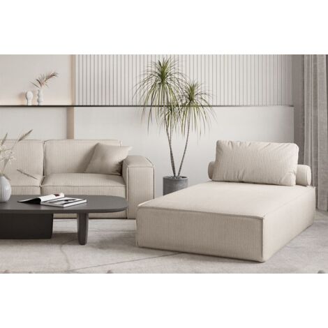 Chaiselongue Sezlong Liege CELES PREMIUM in Stoff Scala Hellbeige