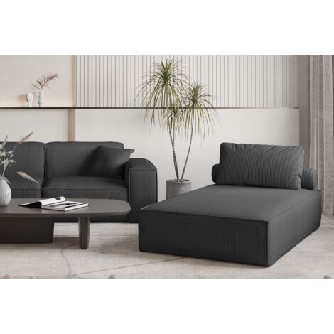 Chaiselongue Sezlong Liege CELES PREMIUM in Stoff Scala Schwarz