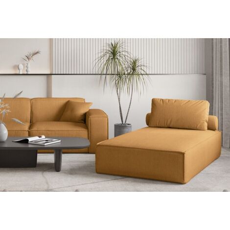 Chaiselongue Sezlong Liege CELES PREMIUM in Stoff Scala Senfgelb