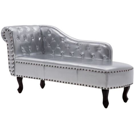 Chaiselongue Silbern Kunstleder vidaXL