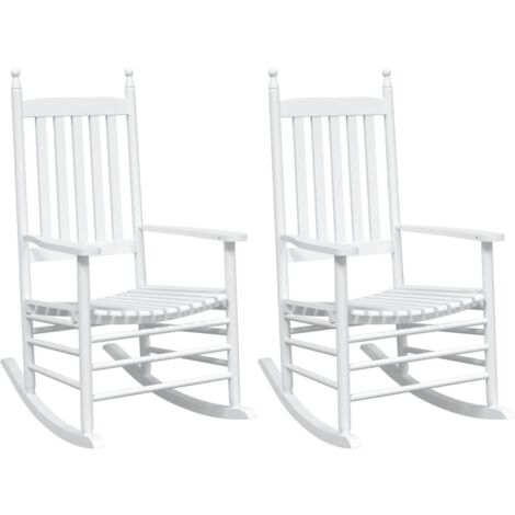 Chaises à bascule sièges incurvés lot de 2 blanc sapin massif