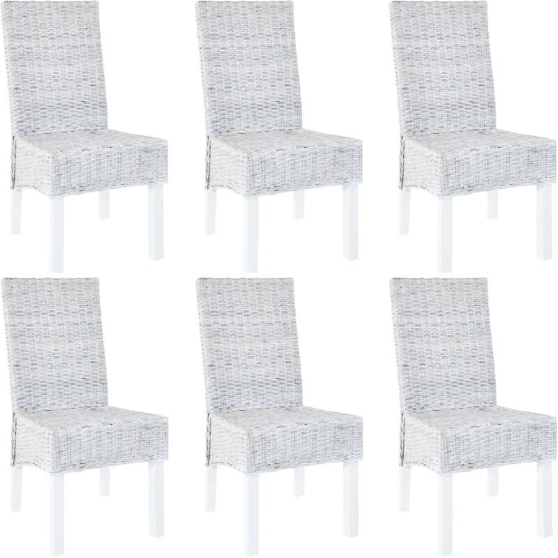 Vidaxl - Chaise à manger lot de 6 rotin Kubu et bois de manguier