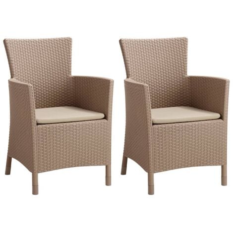 Chaises à dîner de jardin 2 pcs Iowa Cappuccino Allibert