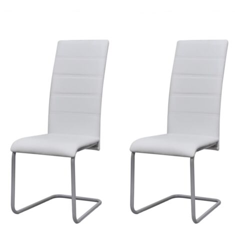Chaises à manger cantilever lot de 2 blanc similicuir vidaXL
