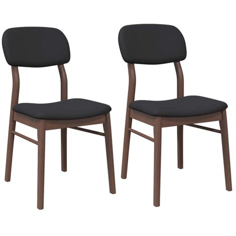 Chaises Ă manger Chaise de cuisine coussins 2 pcs marron bois massif caoutchouc