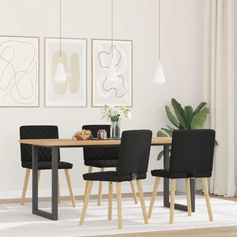 Chaises Ă manger Chaise de cuisine lot de 4 noir tissu