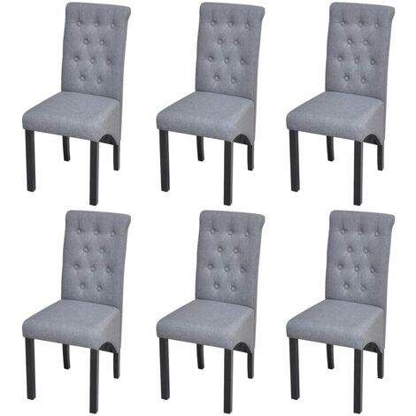 Chaises à manger, Chaises à dîner, Fauteuils de Relaxation lot de 6 gris clair tissu BGT52350