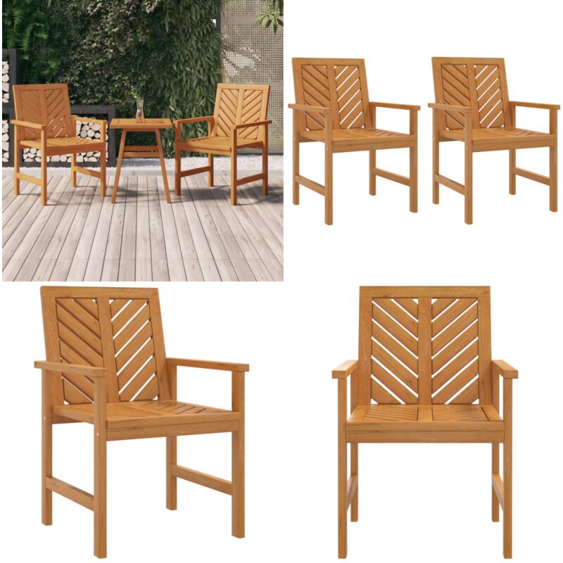 Vidaxl - Chaises à manger de jardin lot de 2 bois massif d'acacia - Chaise De Jardin - Mobilier De Jardin - Chaise à Manger - Acacia - Design Moderne