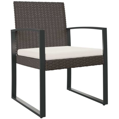 Chaises à manger de jardin lot de 2 Chaises d'extérieur marron rotin PP