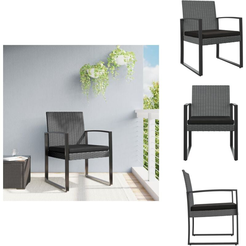 Vidaxl - Chaises à manger de jardin lot de 2 gris foncé rotin pp - Chaise De Jardin - Fauteuil De Jardin - Mobilier De Jardin - Ensemble De Chaises