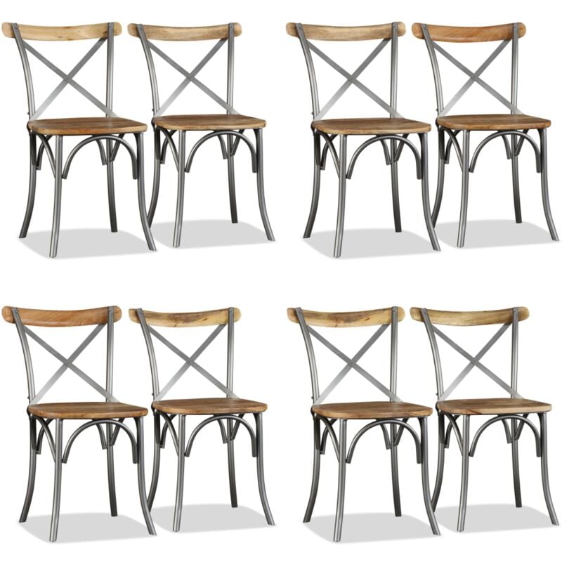 Vidaxl - Chaises à manger lot de 2 bois solide de manguier - Chaise De Salle à Manger - Chaise Industrielle - Chaise En Bois - Chaise Moderne