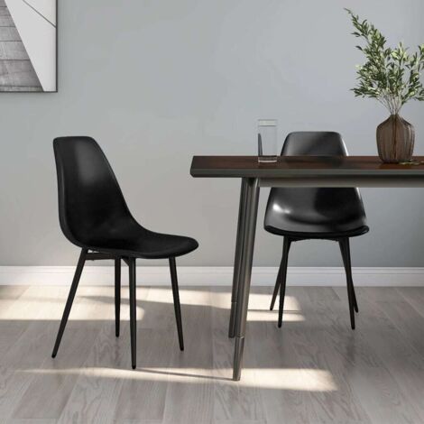 Chaises à manger lot de 2-Chaises de Salle à Manger-Chaise de cuisine noir PP 547765