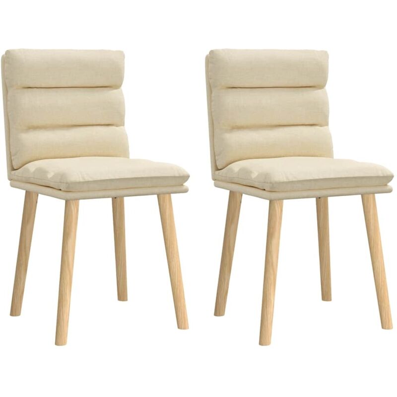 Chaises à manger lot de 2 crème tissu Vidaxl