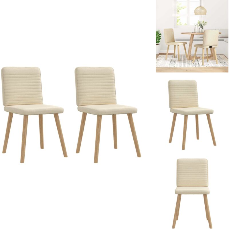 Vidaxl - Chaises à manger lot de 2 crème tissu - Chaise De Salle à Manger - Chaises De Salle à Manger - Chaise - Chaise De Cuisine