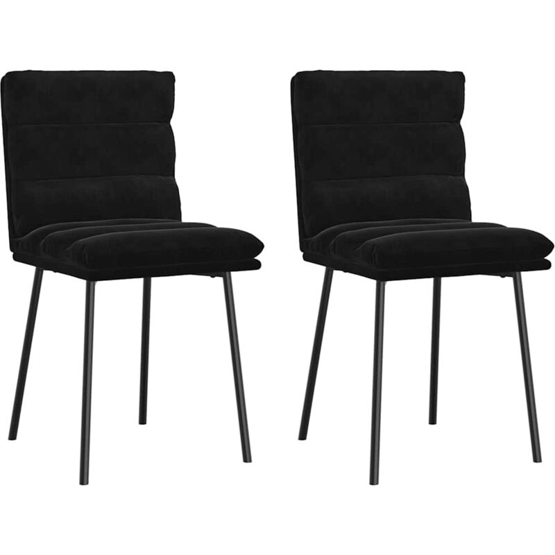 Chaises à manger lot de 2 Noir Velours - Vidaxl