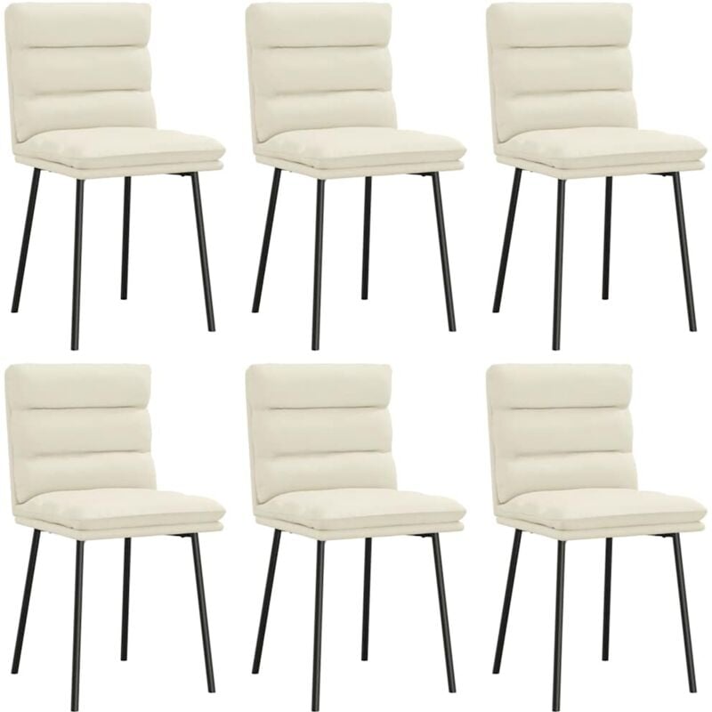 Chaises à manger lot de 6 crème velours Vidaxl