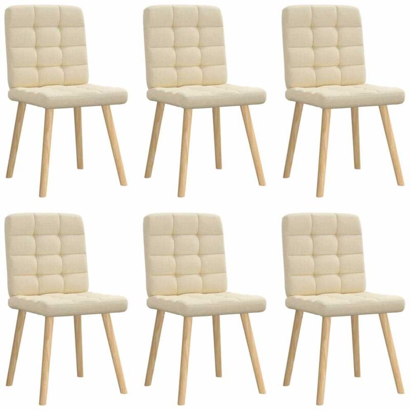 Chaises à manger lot de 6 crème tissu vidaXL
