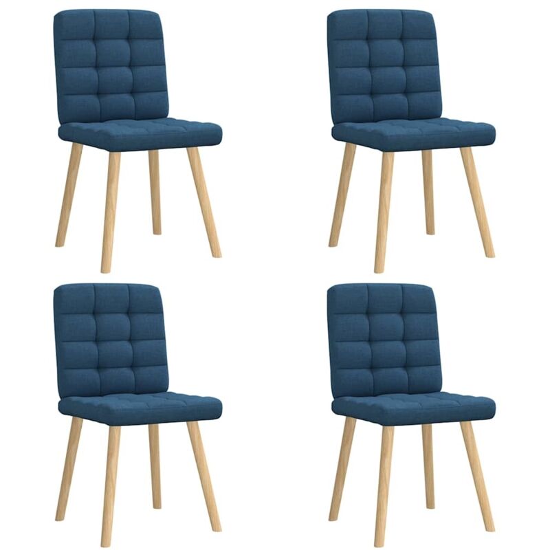 Chaises à manger lot de 4 bleu tissu Vidaxl