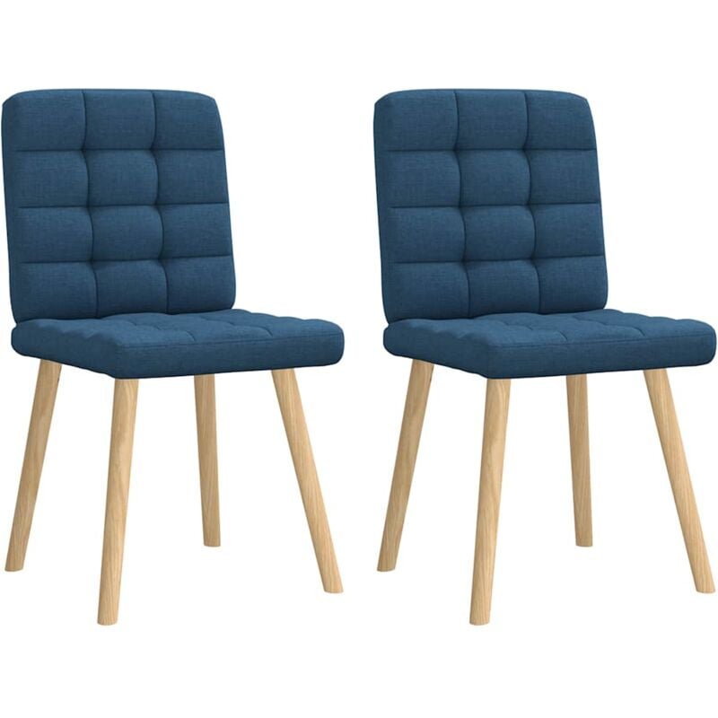 Chaises à manger lot de 2 bleu tissu Vidaxl