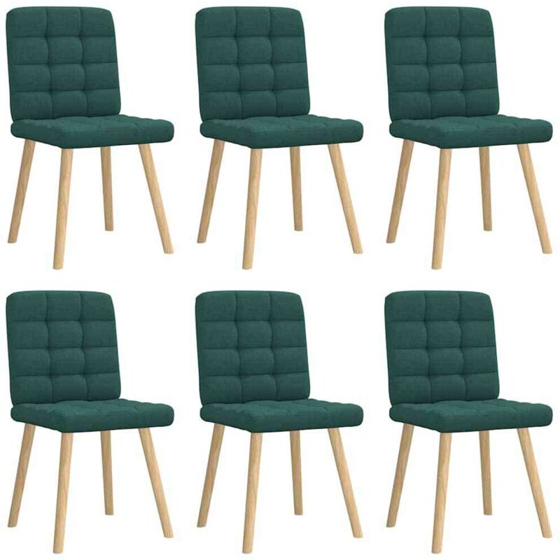 Chaises à manger lot de 6 vert foncé tissu Vidaxl