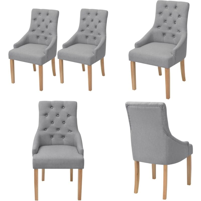 Chaises à manger lot de 2 gris clair tissu - Chaise De Salle à Manger - Chaise Moderne - Chaise Confortable - Chaise Design - Chaise Capitonnée