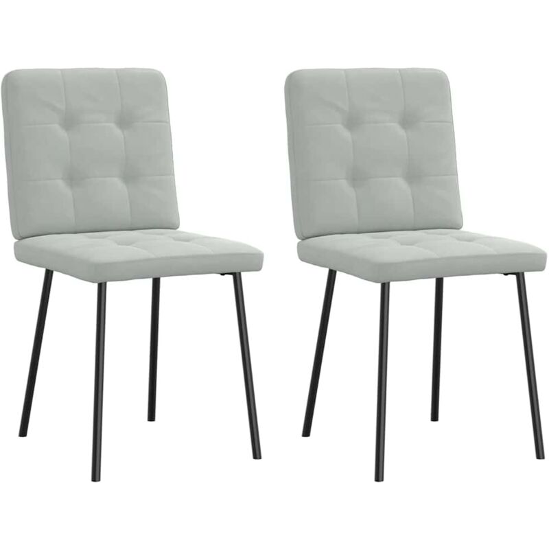 Chaises à manger lot de 2 Gris clair Velours - Vidaxl