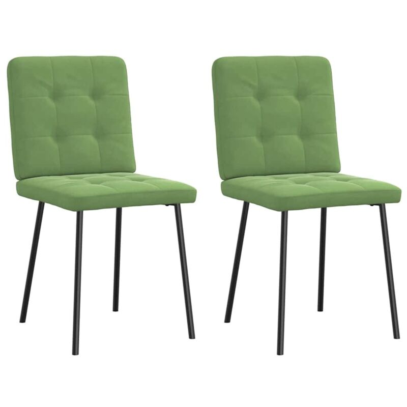 Chaises à manger lot de 2 Vert clair Velours Vidaxl