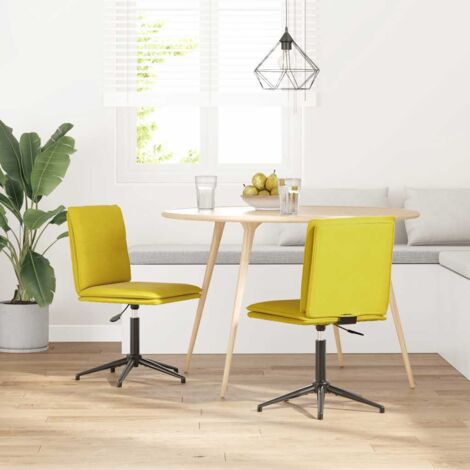 Chaises à manger lot de 2 Jaune Velours vidaXL