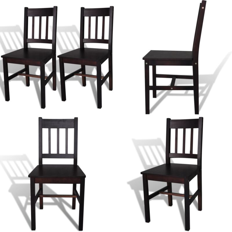 Vidaxl - Chaises à manger lot de 2 marron foncé pinède - Chaise De Salle à Manger - Chaises De Cuisine - Chaises Modernes - Chaises En Bois - Chaises
