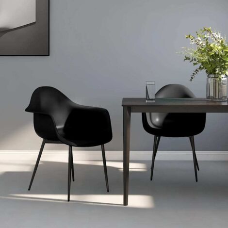 Chaises à manger lot de 2 noir PP vidaXL