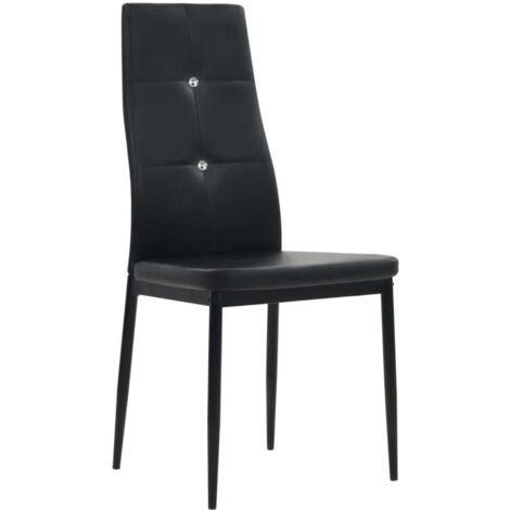Chaises à manger lot de 2 noir similicuir