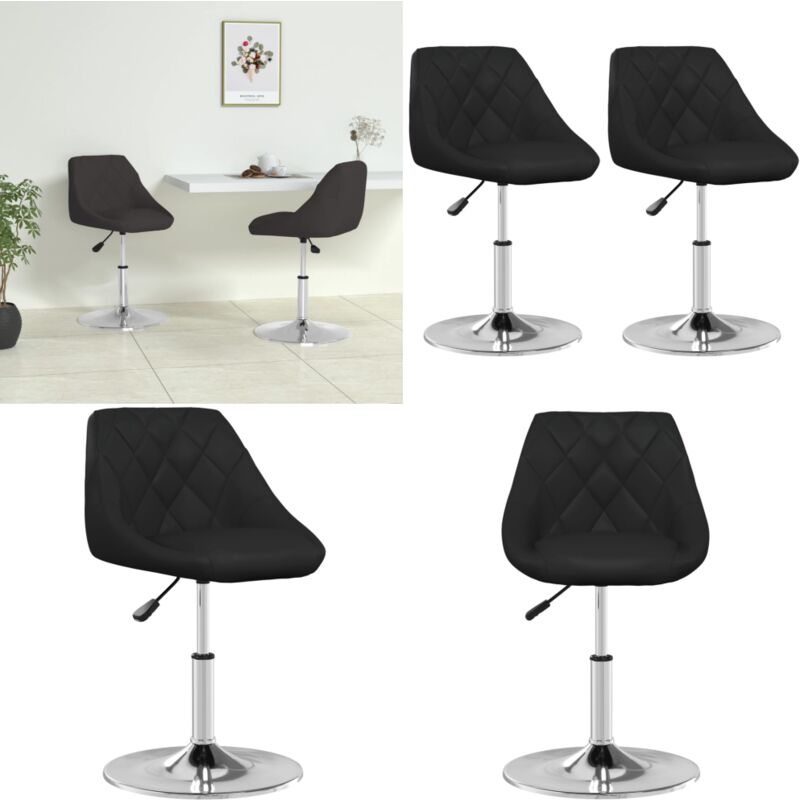 Vidaxl - Chaises à manger lot de 2 noir similicuir - Chaise De Salle à Manger - Chaise Contemporaine - Chaise Pivotante - Chaise Avec Accoudoirs