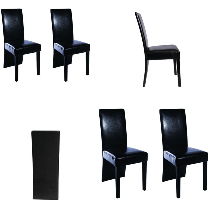 Vidaxl - Chaises à manger lot de 2 noir similicuir - Chaise à Manger - Chaise De Cuisine - Chaises Noires - Chaises Confortables - Chaises En Simili