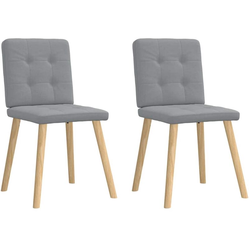 Chaises à manger lot de 2 gris clair tissu - Vidaxl