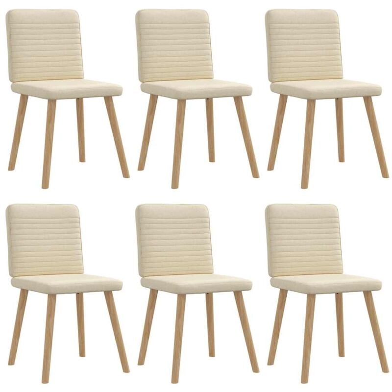 Chaises à manger lot de 6 crème tissu Vidaxl