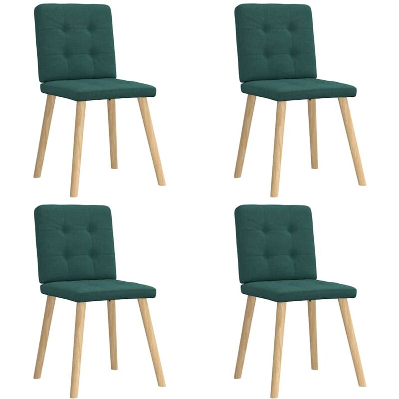 Chaises à manger lot de 4 vert foncé tissu Vidaxl